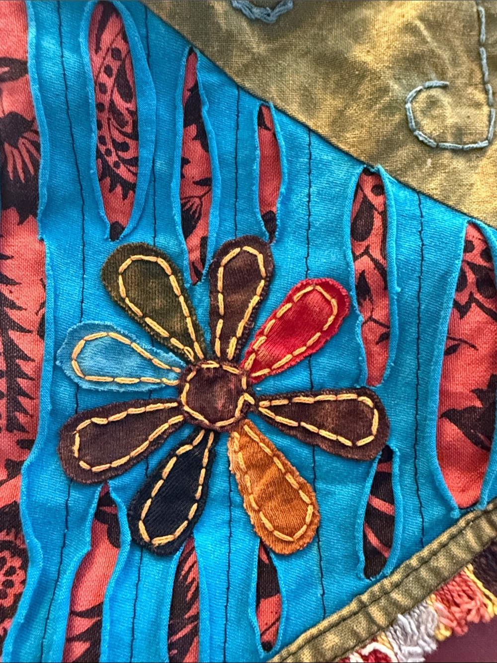 Handcrafted Multi-Color Boho Shoulder Bag - Picture 6 of 10